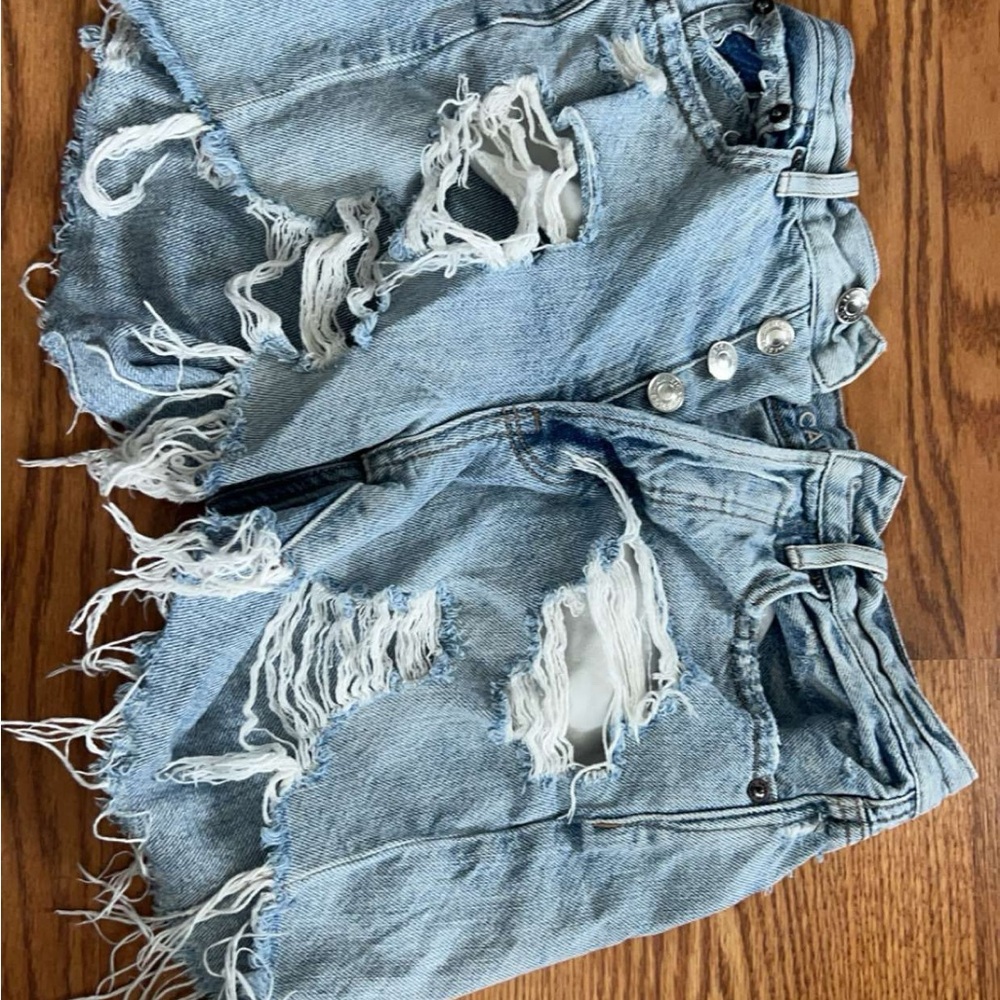 Distressed Denim Shorts